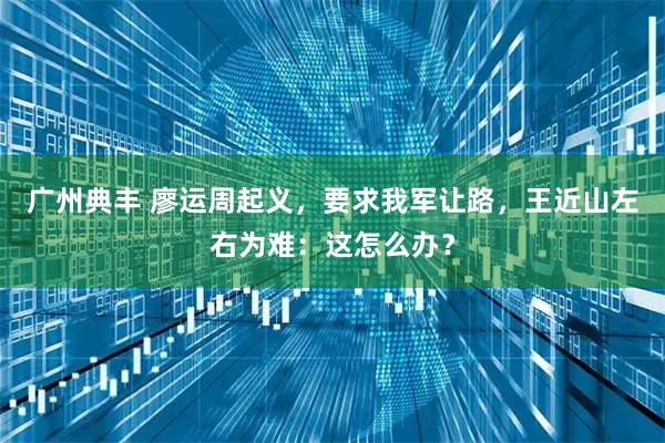 广州典丰 廖运周起义，要求我军让路，王近山左右为难：这怎么办？